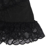 Subblime - Babydoll Con Tirantes Ajustables Y Estampado Floral De Encaje Transparente Negro L/xl
