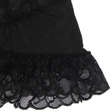 Subblime - Babydoll Con Tirantes Ajustables Y Estampado Floral De Encaje Transparente Negro L/xl
