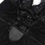 Subblime - Babydoll Con Tirantes Ajustables De Encaje Negro L/Xl