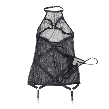 Subblime - Vestido Transparente Cuello Halter Negro S/m