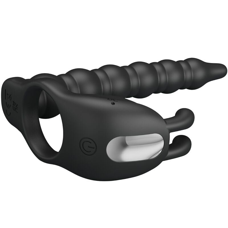 Pretty Love - Blackney Anillo Pene Con Plug Vibrador Negro