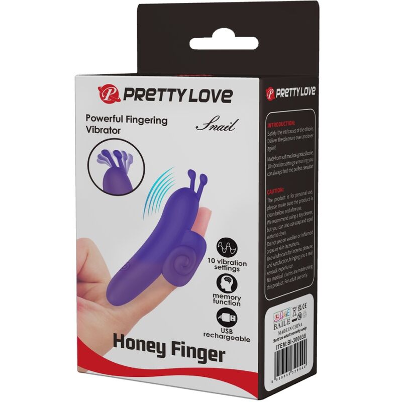 Pretty Love - Snail Poderoso Estimulador De Dedo Morado