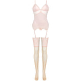 Livco Corsetti Fashion - Persinne Peach Set Corset + Panty + Medias S/M