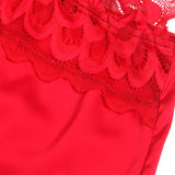 Subblime - Babydoll Satinado Con Encaje Rojo S/M