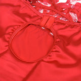 Subblime - Babydoll Satinado Con Encaje Rojo L/Xl