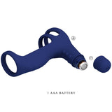Pretty Love - Elish Anillo Vibrador Con Extensión Azul
