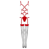 Livco Corsetti Fashion - Thiara Lc 20213 Set Body + Medias Roja S/m