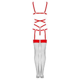 Livco Corsetti Fashion - Thiara Lc 20213 Set Body + Medias Roja S/m