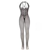 Subblime - 951788 Bodystocking Largo De Rejilla Tirantes En Pecho Y Espalda Negro Talla Única