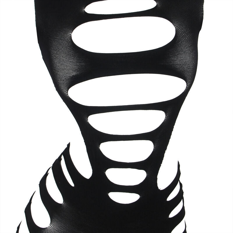 Subblime - 952266 Bodystocking De Rejilla Elstico Manga Larga Negro Talla Única