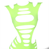 Subblime - 952280 Bodystocking De Rejilla Elstico Manga Larga Verde Talla Única