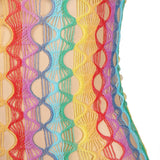 Subblime - 952365 Bodystocking De Rejilla Hombros Descubiertos Arcoiris Talla Única