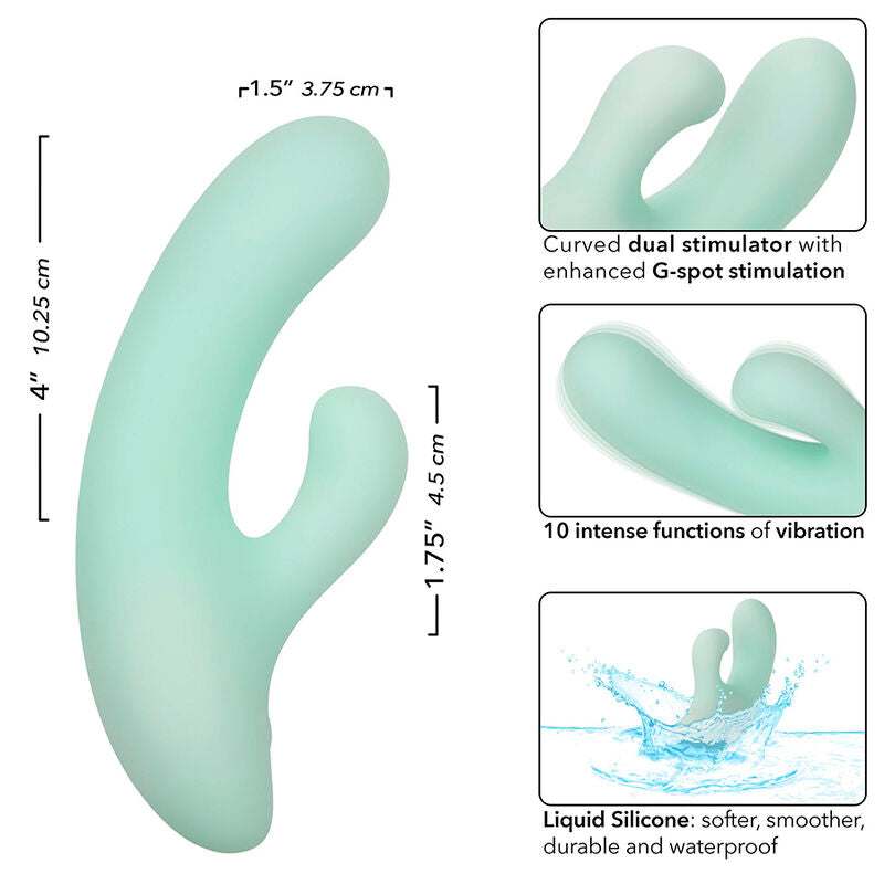 Calexotics - Pacifica Fiji Vibrador Y Estimulador Punto G 10 Vibraciones Aqua