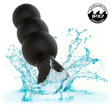 Calexotics - Rock Bottom Plug Anal Con Cuentas 10 Vibraciones Silicona Negro