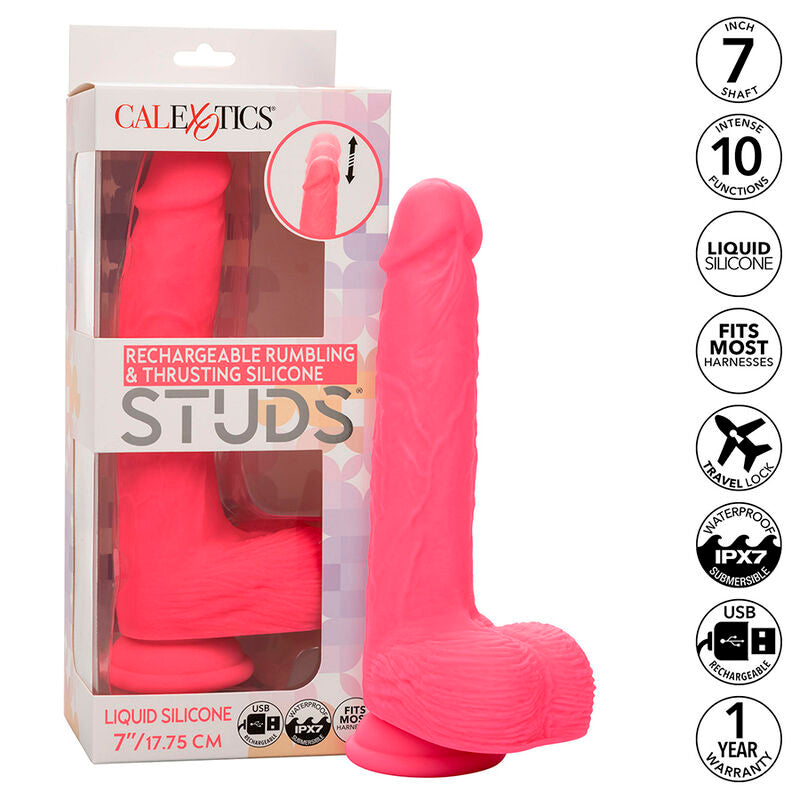 Calexotics - Studs Vibrador Realístico 10 Vibraciones Y Rosa