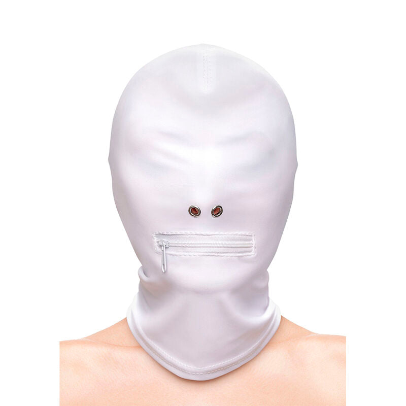 Ns Novelties - Fetish & Fashion Pasamontañas Completo Con Cremallera Nylon Blanco
