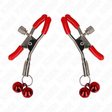 Kink - Pinzas Para Pezones Rojas Con Doble Campanilla Rojo 6 Cm
