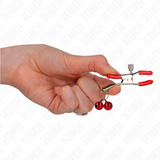 Kink - Pinzas Para Pezones Rojas Con Doble Campanilla Rojo 6 Cm