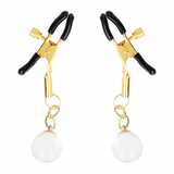 Kink - Pinzas Para Pezones Doradas Con Colgante De Vidrio 6 Cm