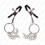Kink - Pinzas Para Pezones Con Aro Y Pequeñas Cadenas Plateado 6 Cm