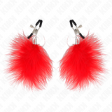 Kink - Pinzas Para Pezones Con Pluma Rojo 7 Cm
