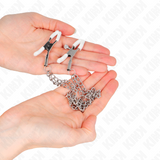 Kink - Pinzas Para Pezones Con Doble Cadena Fina Plateado 20/23 Cm