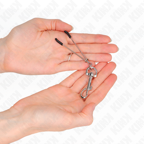 Kink - Pinzas Para Pezones Fina Con Gancho Plateado 7 Cm