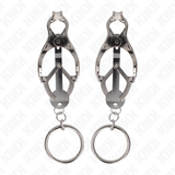 Kink - Pinzas Para Pezones Estilo Japonés Con Aros Plateado
