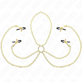 Kink - Pinzas Para Pezones Y Clítoris 4 Enganches Ajustable Dorado