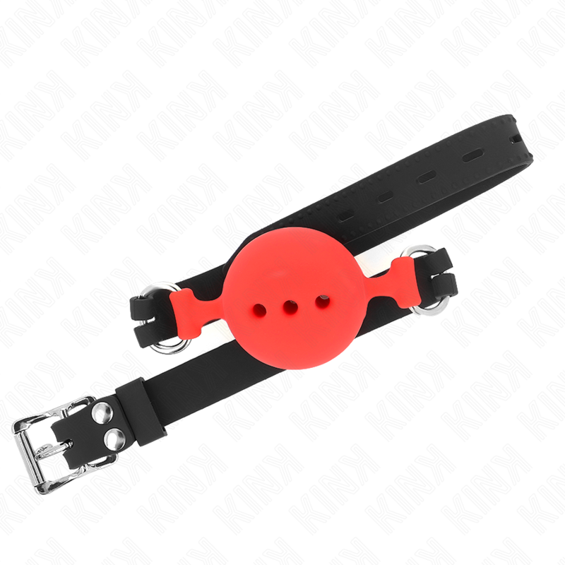 Kink - Mordaza 55 X 2 Cm De Bola 5 Cm De Silicona Completa Talla L Rojo Ajustable 35-51 Cm