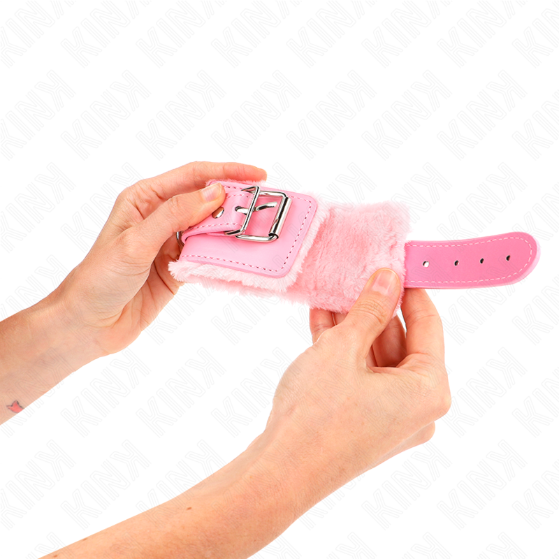 Kink - Muñequeras Forradas Rosa Con Correa Rosa Ajustable 20-29 Cm X 5.5 Cm