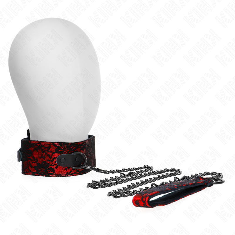 Kink - Collar Con Correa 105 Cm De Encaje Con Cinturón De Cuero Real 44 X 5.5 Cm