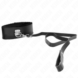 Kink - Collar Con Correa 116 Cm De Piel Negro Ajustable 40-48 Cm X 6 Cm