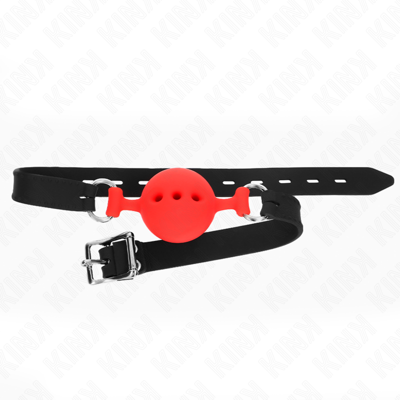 Kink - Mordaza 55 X 2 Cm De Bola 4.5 Cm De Silicona Completa Talla M Rojo Ajustable 35-51 Cm
