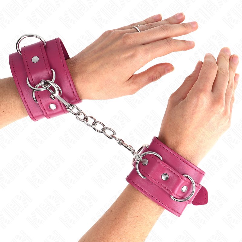 Kink - Muñequeras Con 3 Anillas En D Ajustable Rosa 17.5-25 Cm X 6 Cm