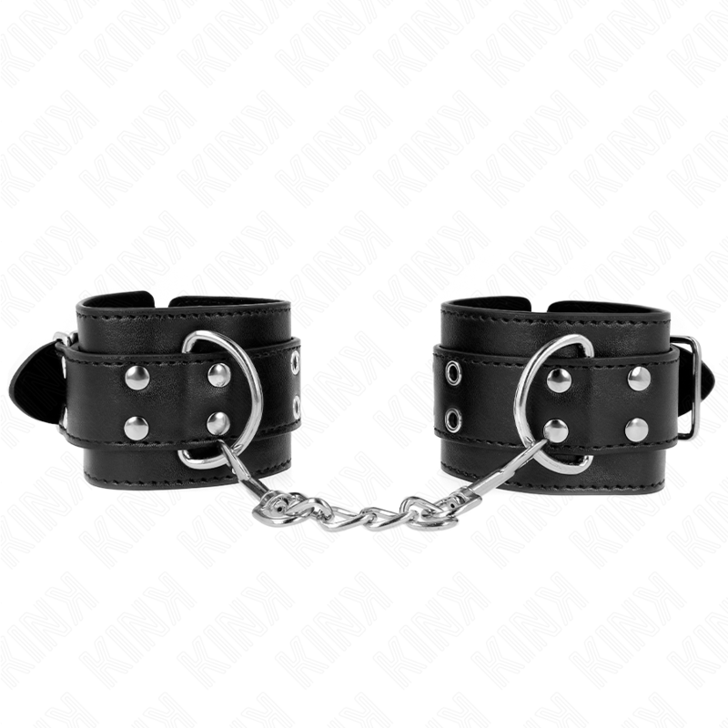 Kink - Muñequeras Con Doble Línea De Tachuelas Negro Austable 19-26 Cm