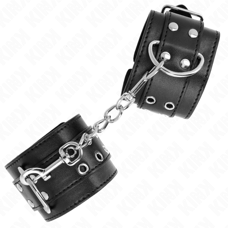 Kink - Muñequeras Con Doble Línea De Tachuelas Negro Austable 19-26 Cm