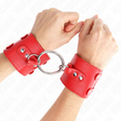 Kink - Muñequeras Fijas Con Anilla Y Tachuelas Rojo Ajustable 17-22 Cm X 6.5 Cm