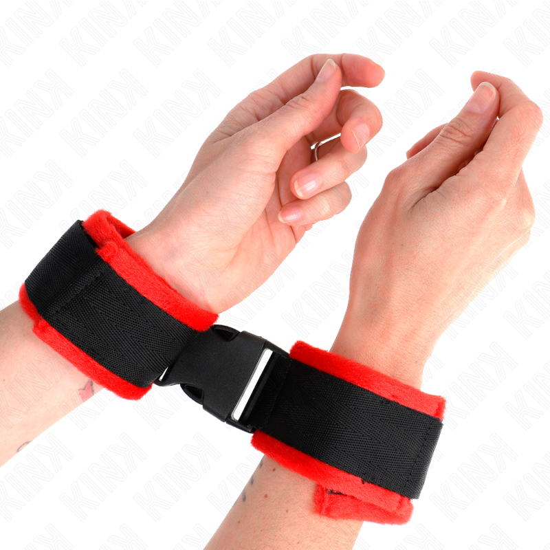 Kink - Muñequeras Nylon Rojo-Negro Modelo 1 Ajustable 25-35 Cm X 6 Cm