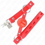 Kink - Mordaza De Bola 4 Cm Tpe Con Candado Rojo 60 X 2 Cm