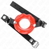 Kink - Mordaza Labial 8 Cm Con Correa De Polipiel Rojo 63 X 2 Cm Ajustable 39-58 Cm