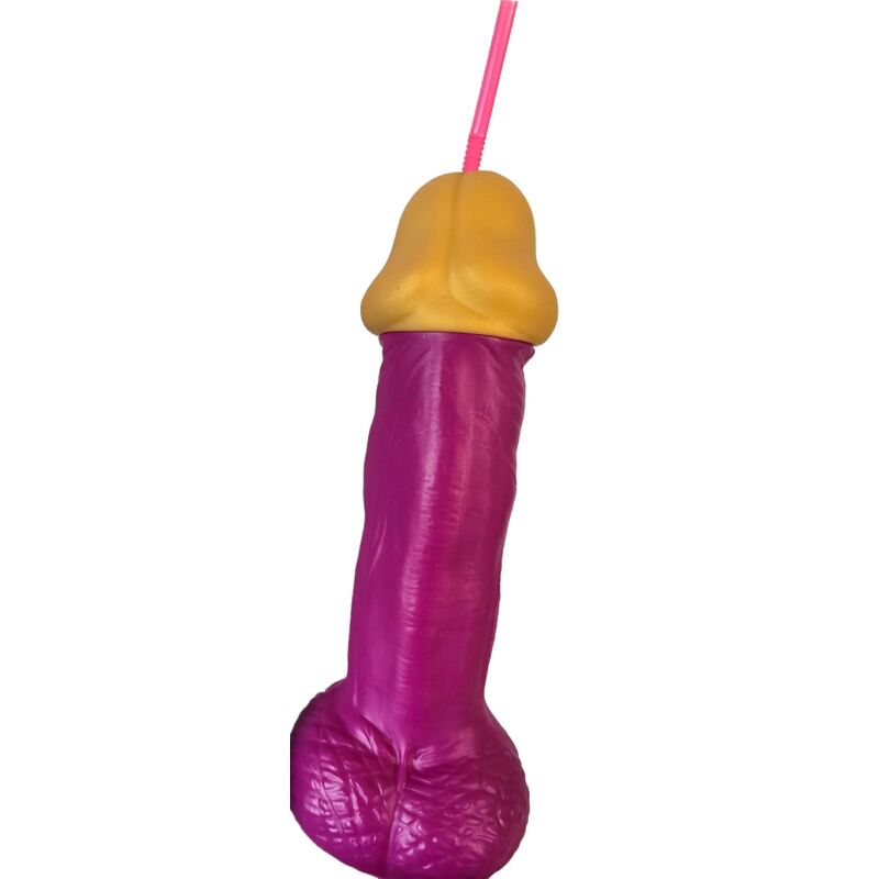 Vaso Con Forma De Pene Plastico Fuscia 500 Ml