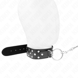 Kink - Collar Con Correa 65 Cm Remache Anilla Negro Ajustable 36-50 Cm X 3.8 Cm
