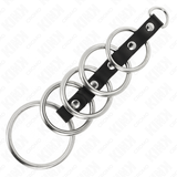 Kink - 5 Anillos Pene Metal 3.2 Cm A 5 Cm Conectados Por Polipiel