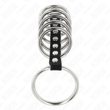Kink - 7 Anillos Pene Metal 3.2 Cm A 5 Cm Conectados Por Polipiel