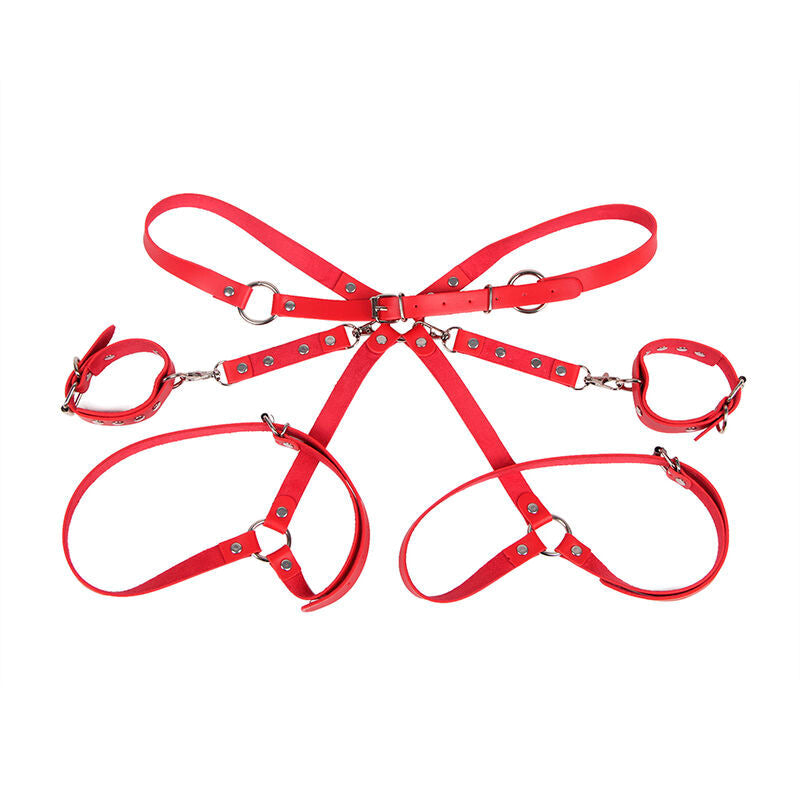 Subblime - 953706 Esposas Con Cinturón Bondage Rojo Talla Única