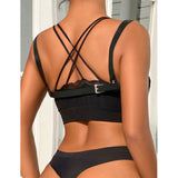 Subblime - 953713 Cinturón De Bondage Punk Hebilla Metal Negro Talla Única