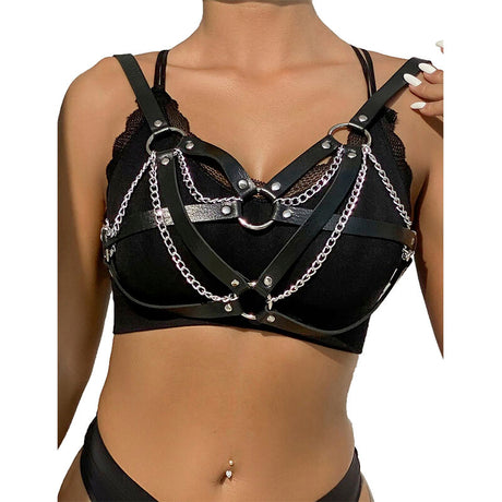 Subblime - 953713 Cinturón De Bondage Punk Hebilla Metal Negro Talla Única