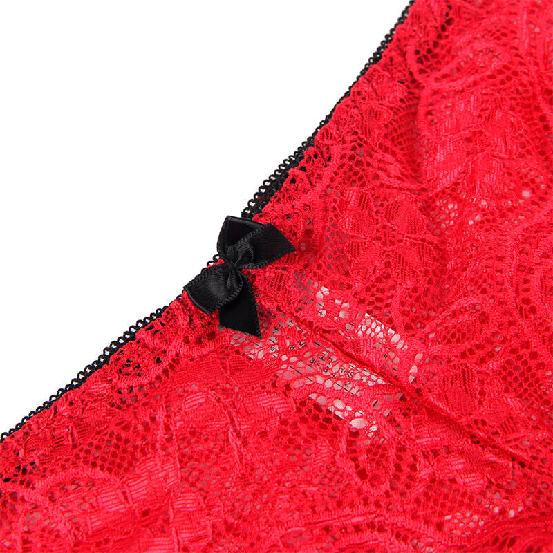 Subblime - 953898 Camisón De Seda Y Encaje + Panties Rojo S/M