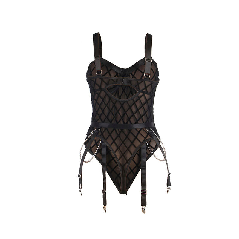 Subblime - 954260 Body Con Cadenas + Ligueros Negro S/M